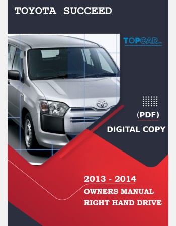 toyota succeed 2013-2014 owners manual in english
